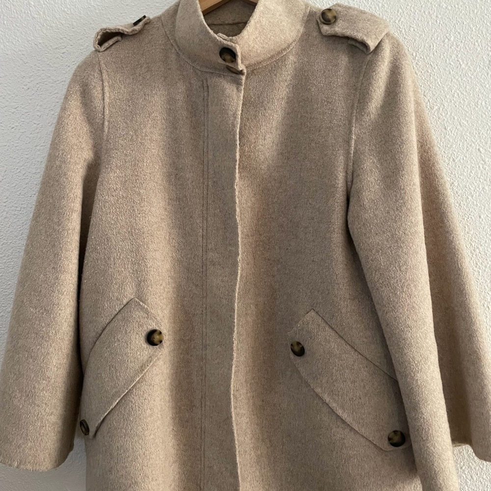 Zara wool blend short coat, 3/4 sleeve, size S